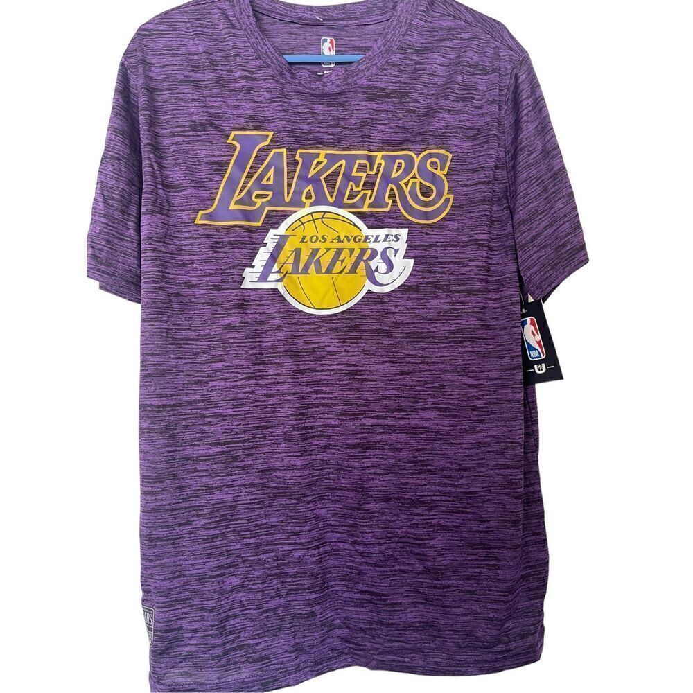 NBA Men's Short Sleeve Los Angeles Lakers Logo Print T-Shirt Purple Size M NWT